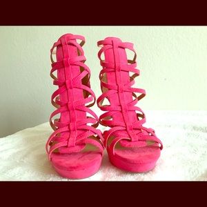 Flirty and sassy hot pink strappy heels!